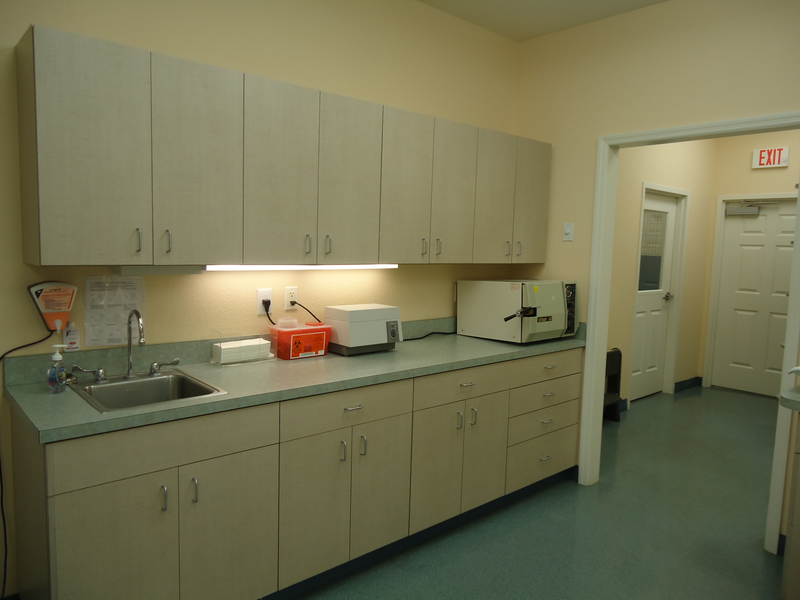 Treatment Area with Autoclave, Sink, Blood Testing Machine and other various equipment